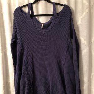 FREE PEOPLE Blue/purple off the shoulder sweater